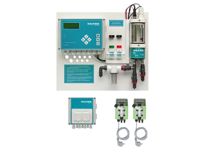 Автоматическая станция дозирования c мембранными насосами  Кристалл М Свободный хлор, рН 1804 - фото 4668